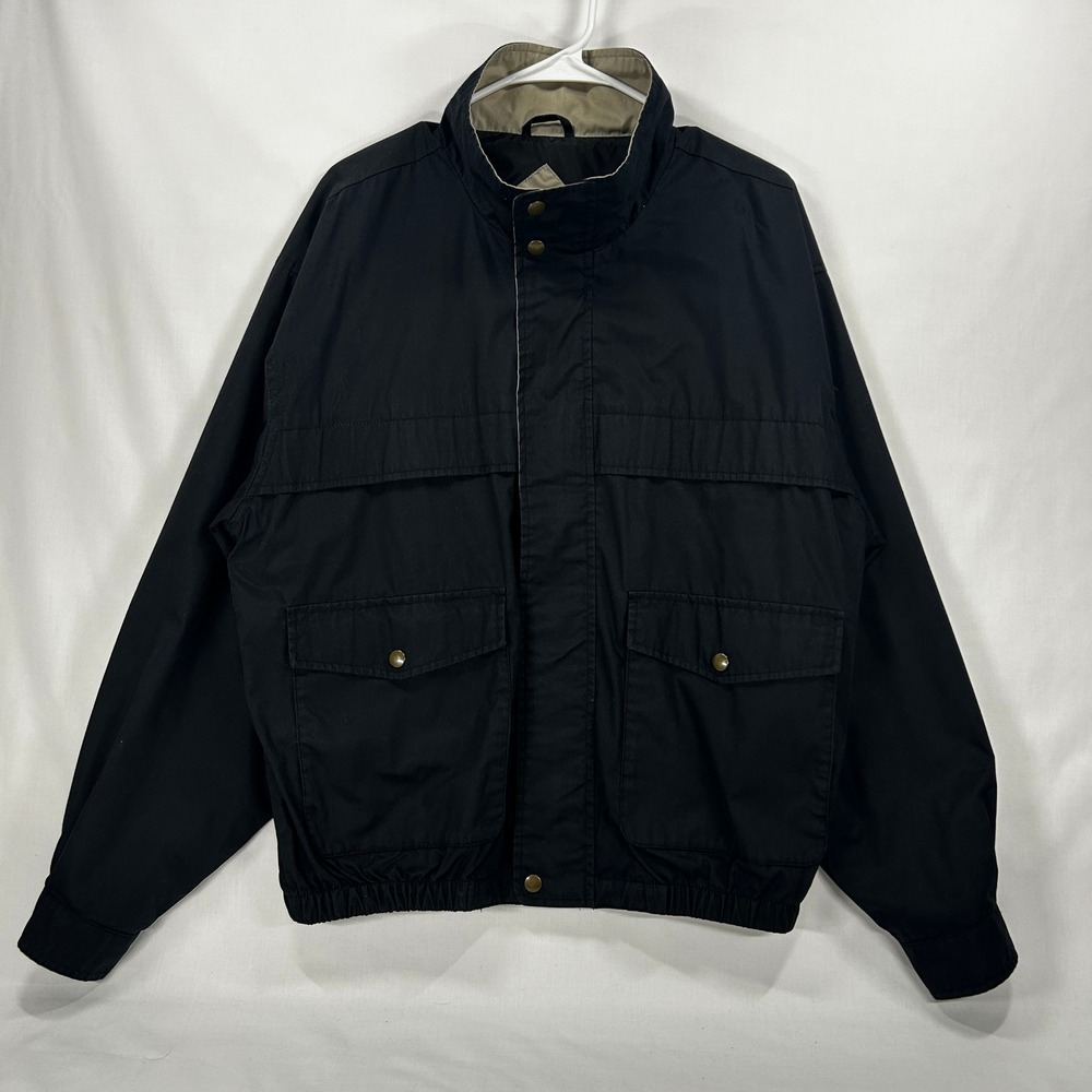 Vintage Trader Bay Black & Khaki Two-Tone Lightweight Utility Jacket Size M